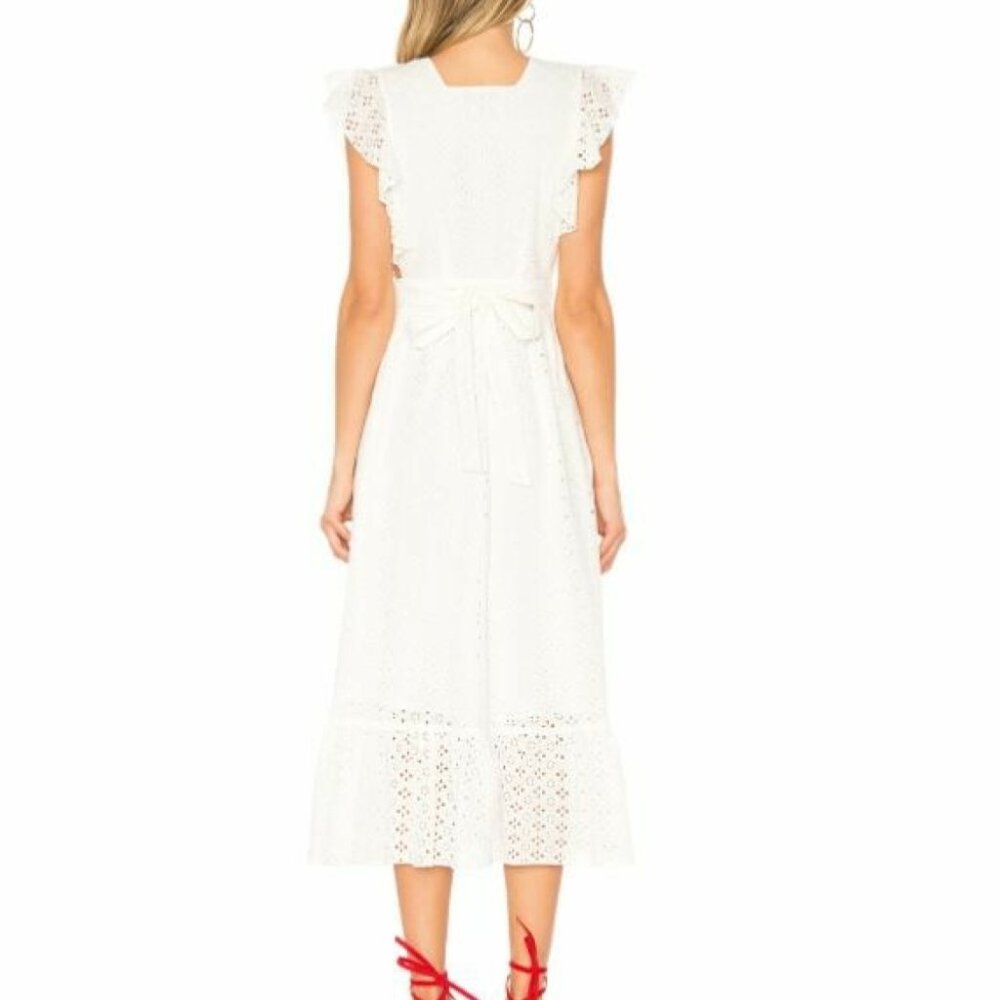 MAJORELLE Mistwood White Broderie Wrap Midi Dress RRP$375 - Picture 7 of 11